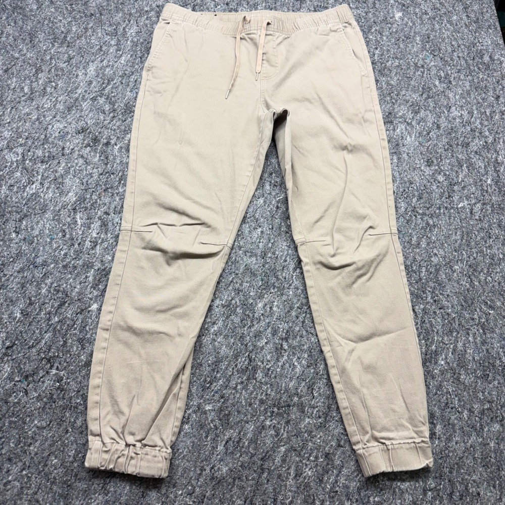 Empyre Mens Khaki Jogger Pants Large Tan Drawstring Elastic Waist Skate Stretch